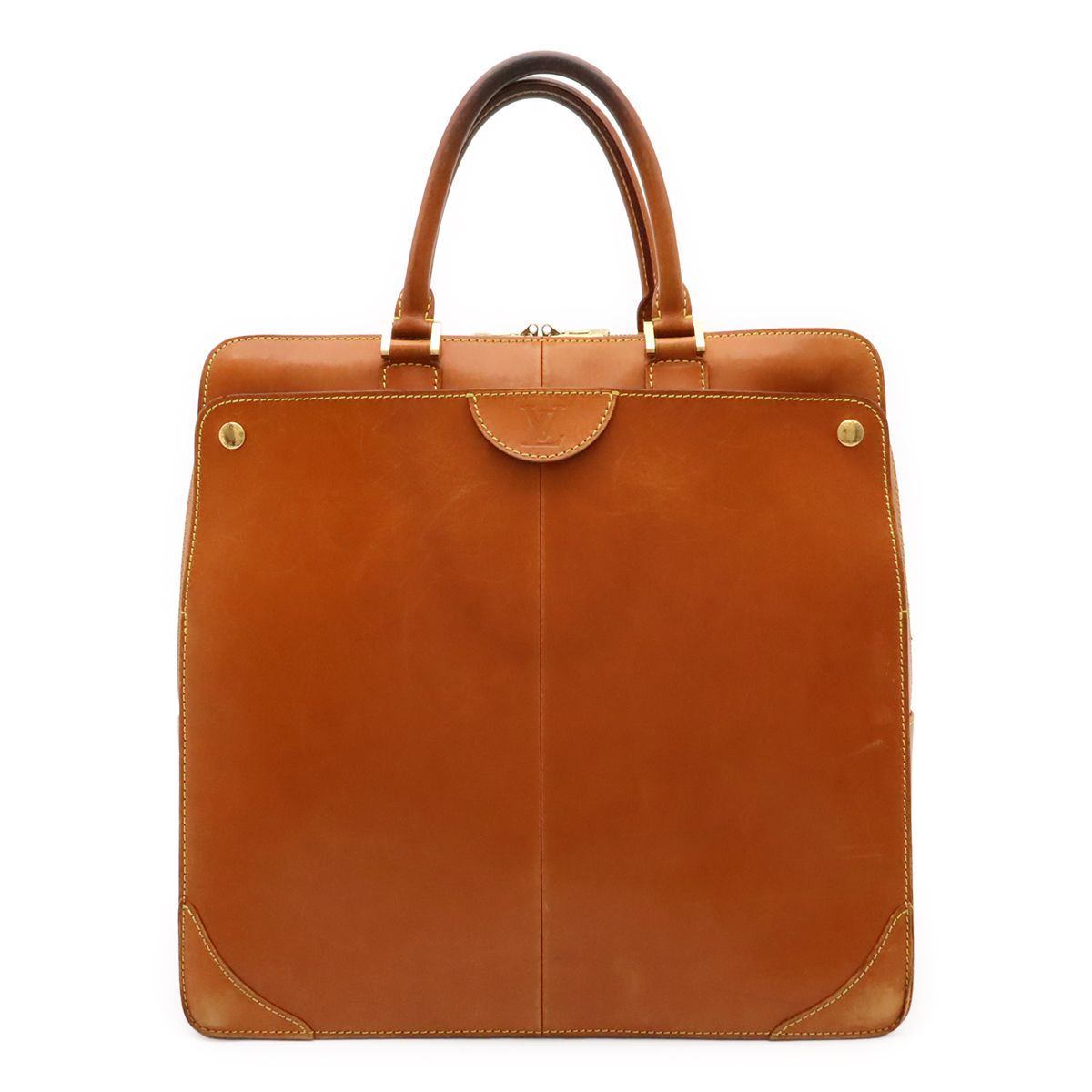 Louis Vuitton Nomad Negev PM Business Briefcase Handbag Leather Caramel Light