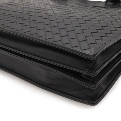 Bottega Veneta Intrecciato Business Briefcase Documents Purse Leather Black — view 3
