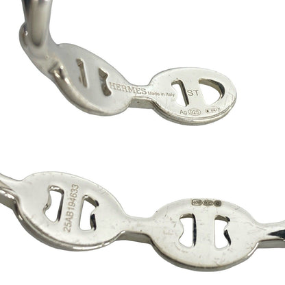 Hermes Enchainee Bangle 925 Sterling Silver Bracelet Calfskin — view 3