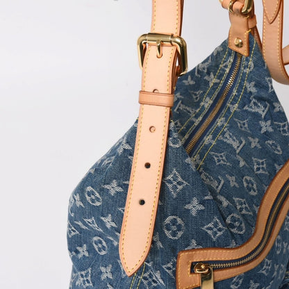 Louis Vuitton Monogram Denim Baggy GM Shoulder Bag Indigo Blue Gold — view 4