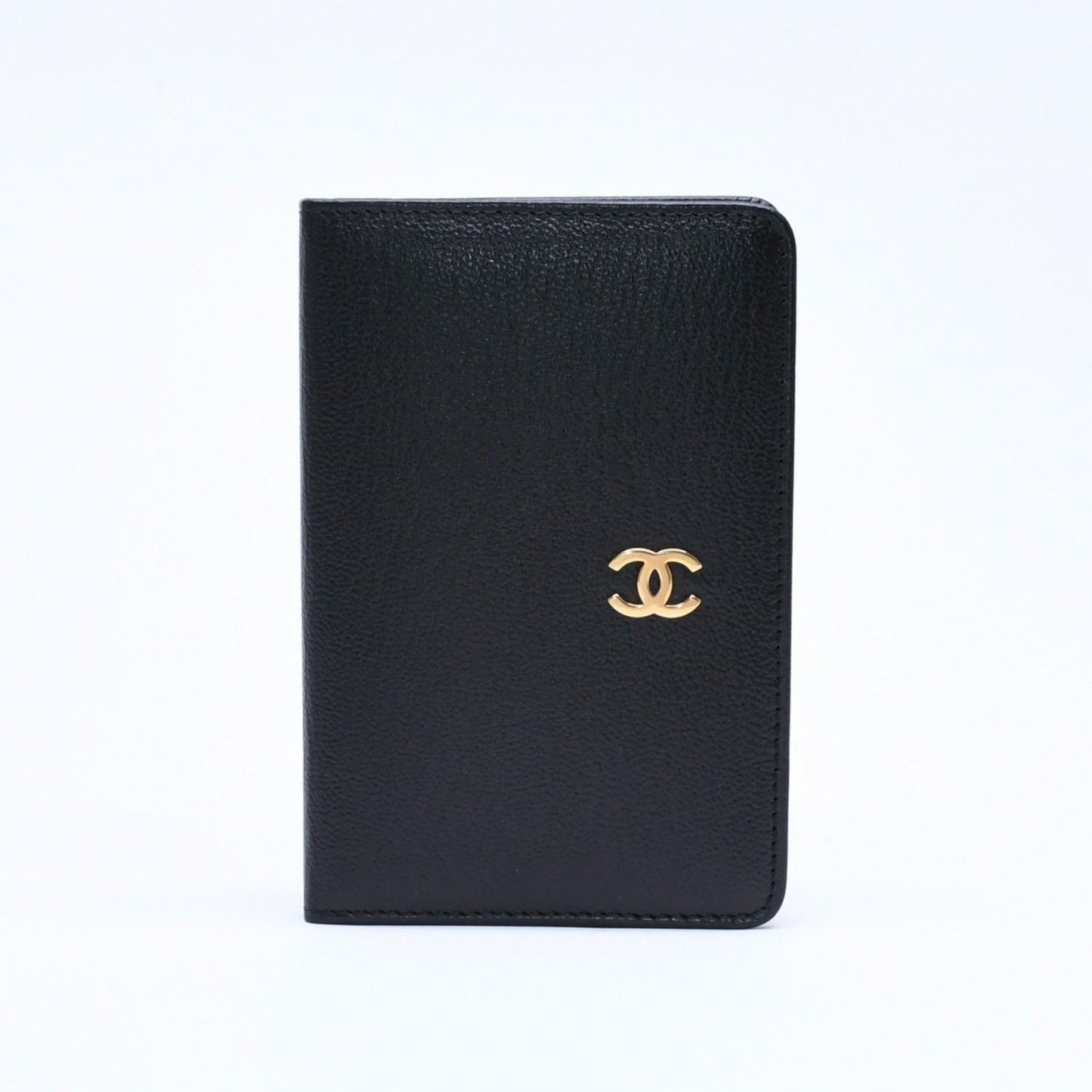 Chanel CC Logo Notebook Cover Book Black Gold Agenda