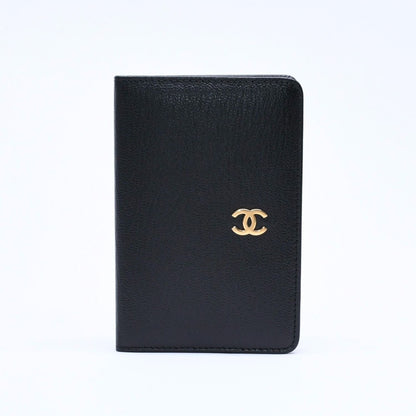Chanel CC Logo Notebook Cover Book Black Gold Agenda