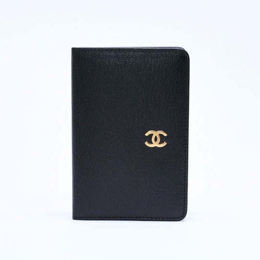 Chanel CC Logo Notebook Cover Book Black Gold Agenda