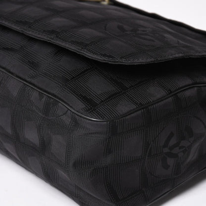 Chanel New Travel Line Messenger Bag Nylon Jacquard Leather Gold — view 8