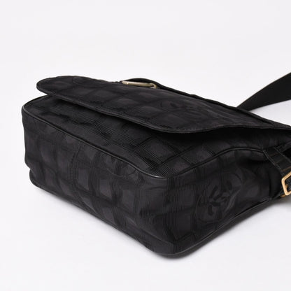 Chanel New Travel Line Messenger Bag Nylon Jacquard Leather Gold — view 7
