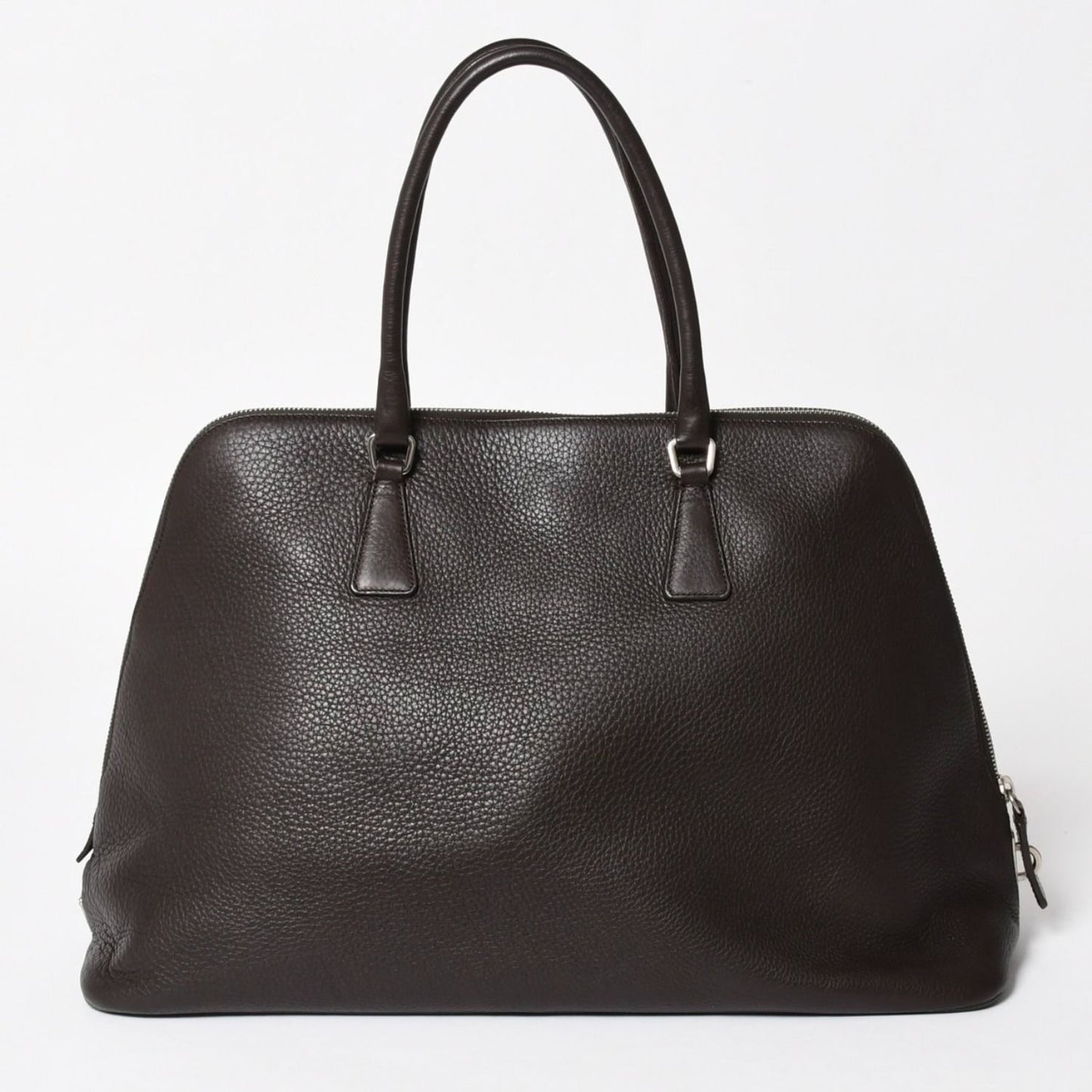 Prada Tote Bag Dark Brown Silver — view 2