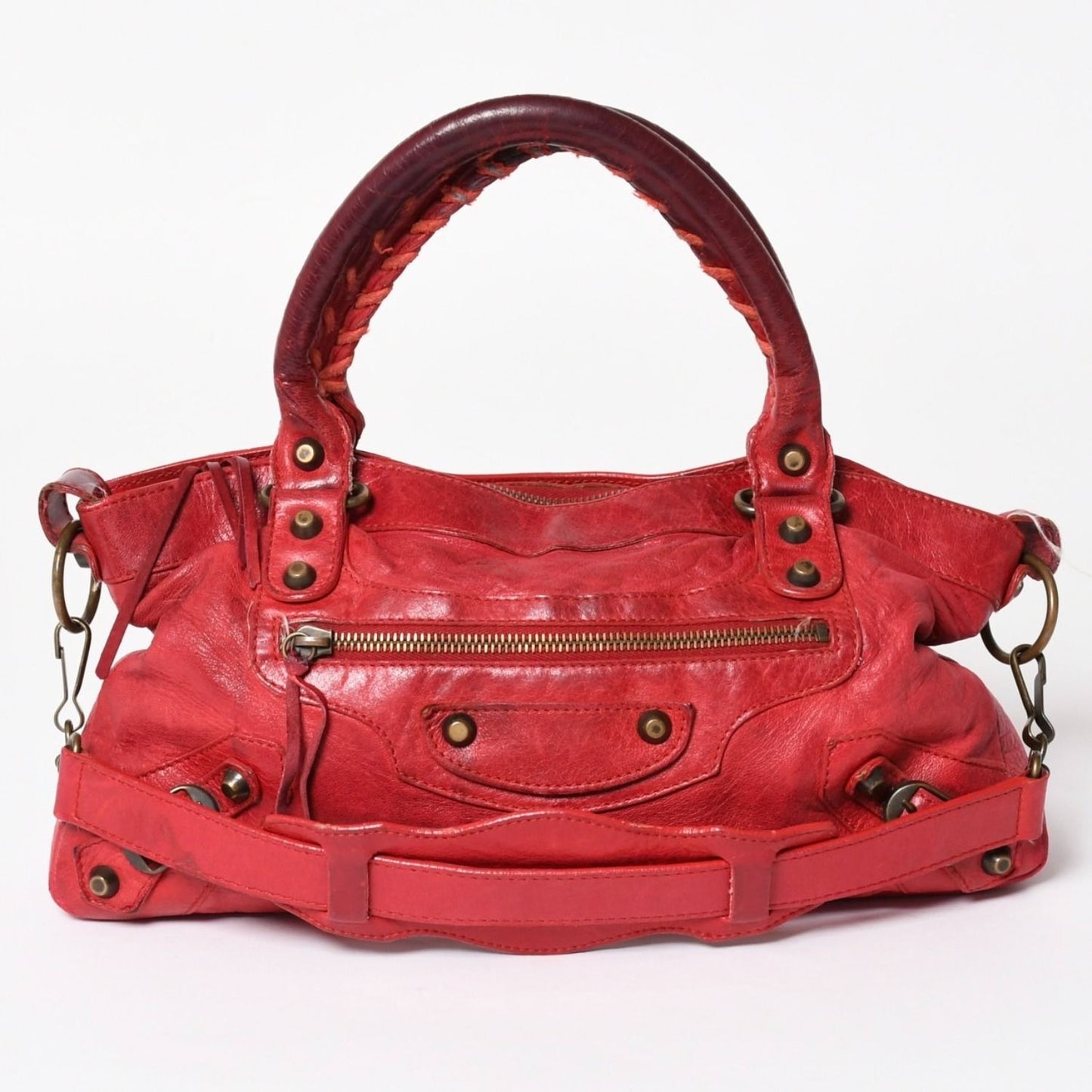 Balenciaga the First 2-Way Shoulder Bag Red Blanc