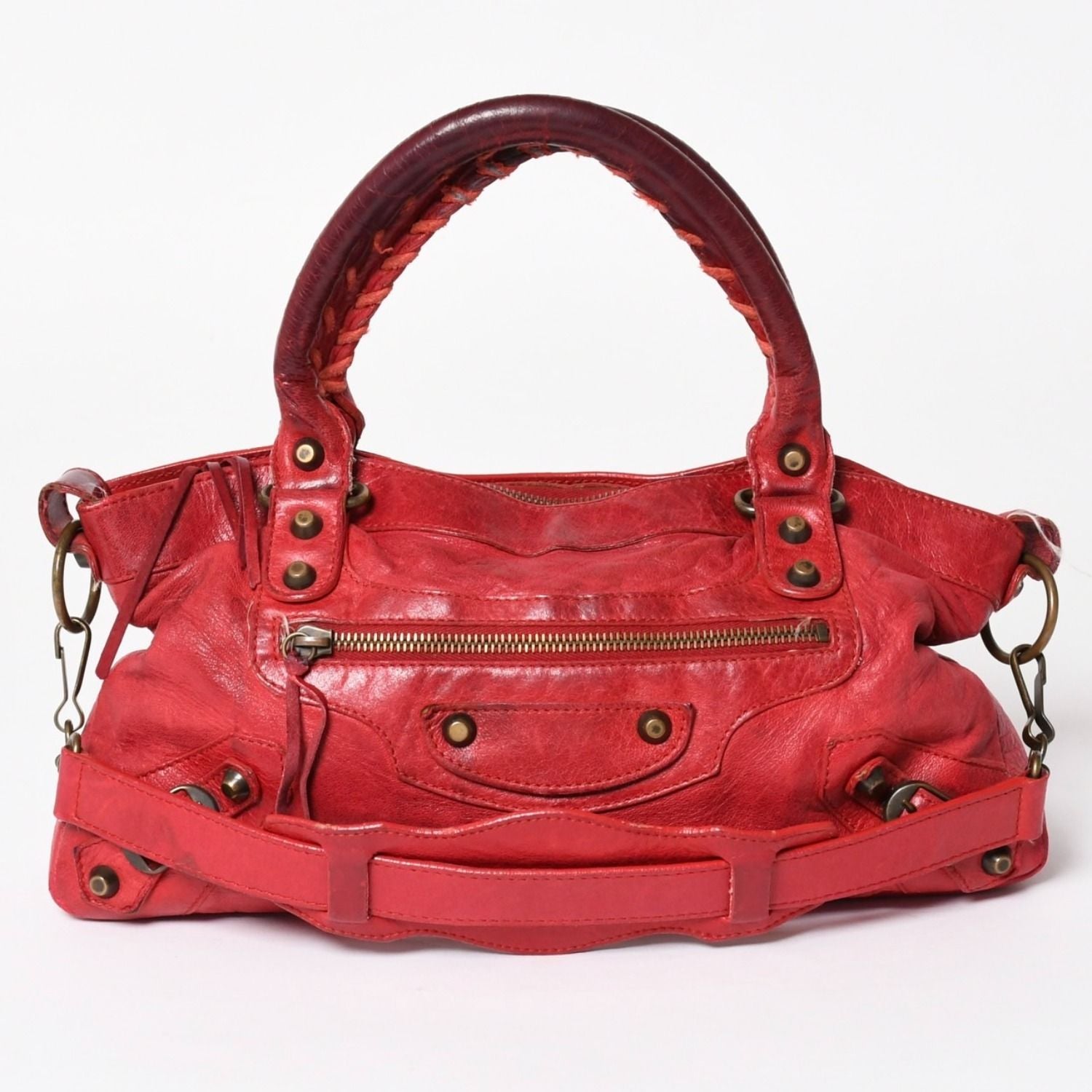 Balenciaga the First 2-Way Shoulder Bag Red Blanc