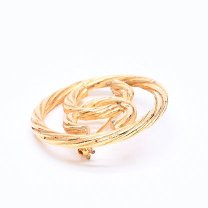 Chanel CC Logo Brooch Metal Round Gold — view 5