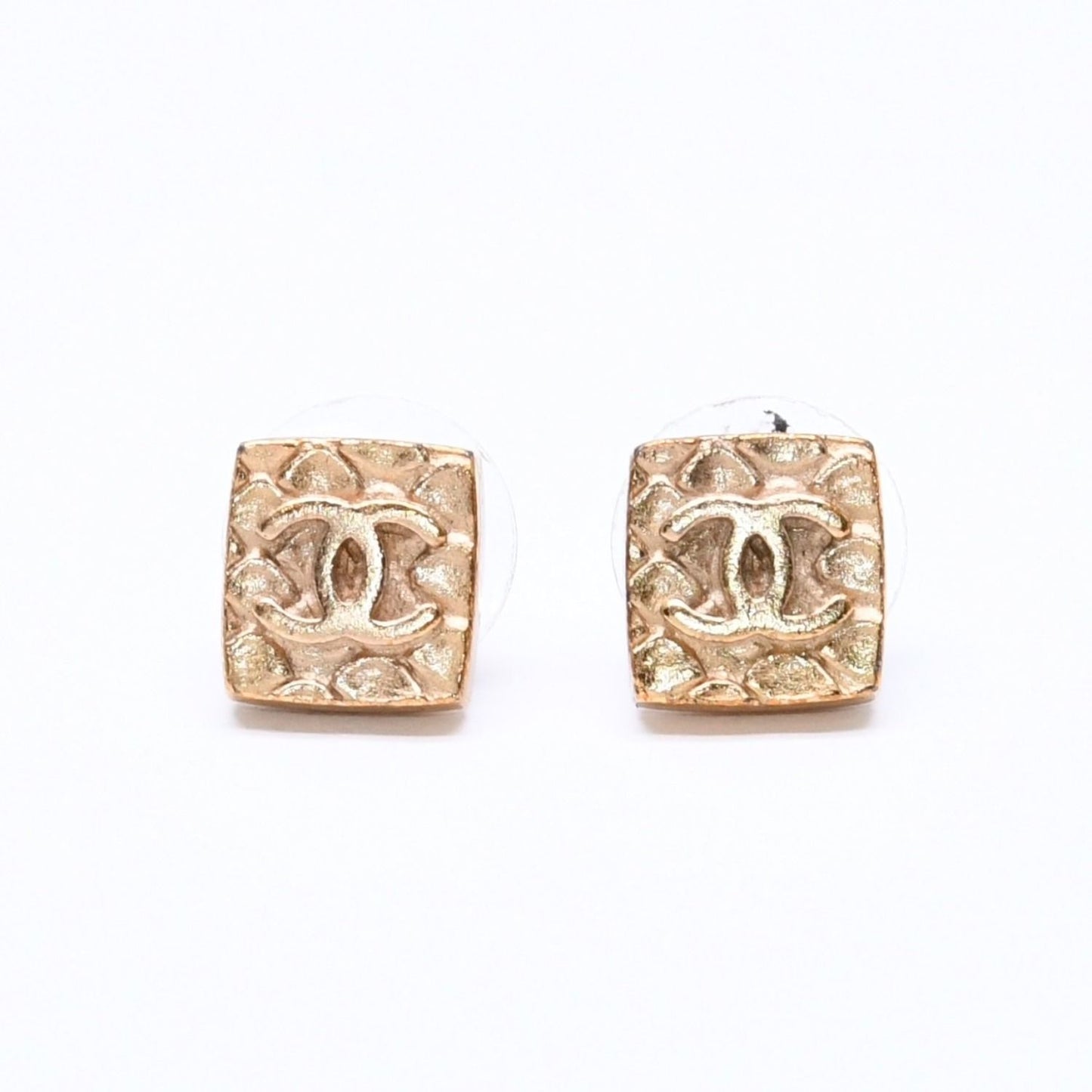Chanel CC Logo Square Earrings 03 Metal Gold Plated