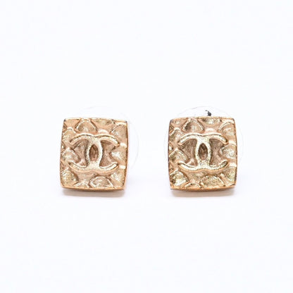 Chanel CC Logo Square Earrings 03 Metal Gold Plated