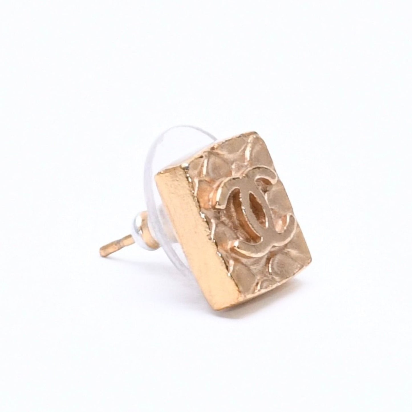 Chanel CC Logo Square Earrings 03 Metal Gold Plated — view 3