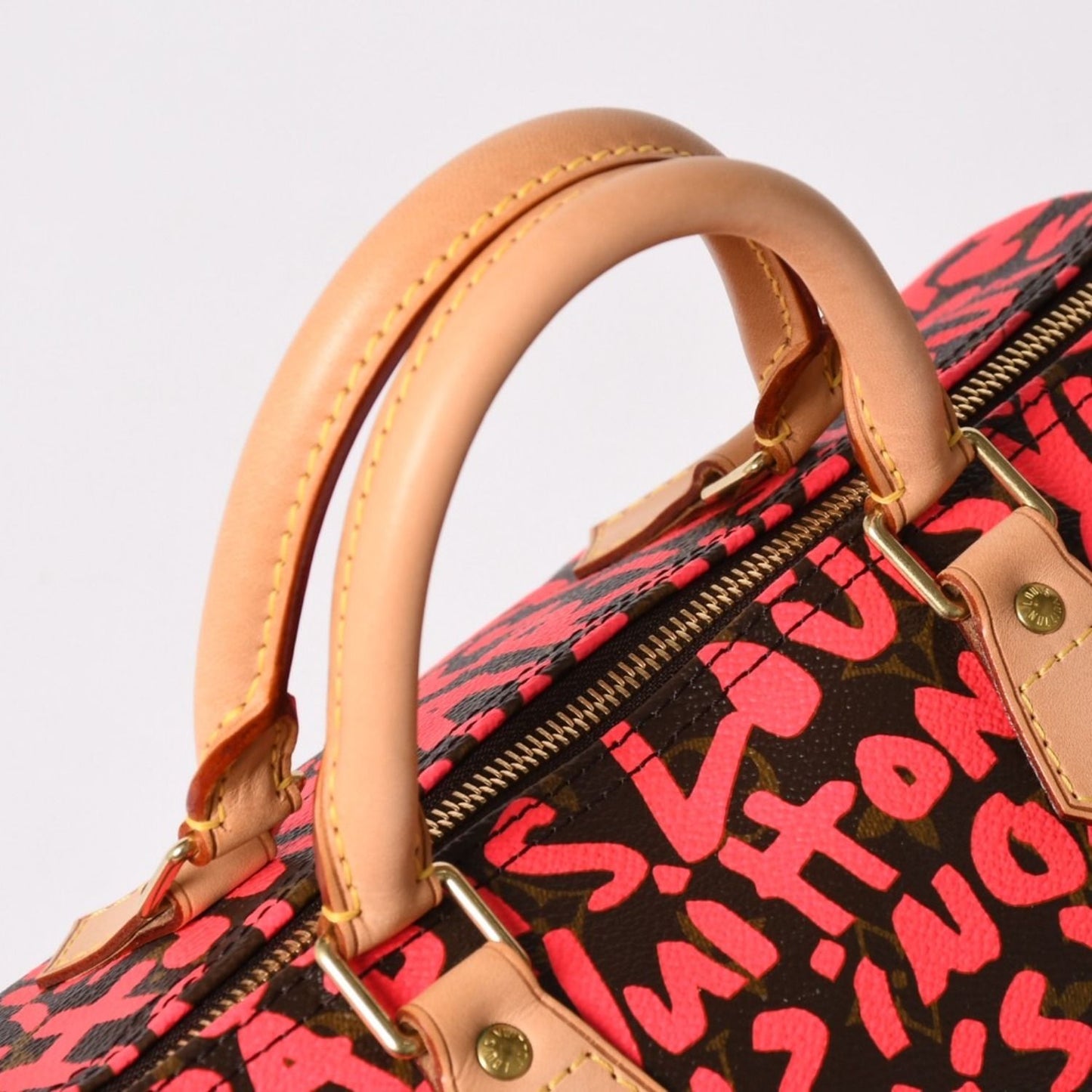 Louis Vuitton Monogram Graffiti Speedy 30 Handbag Pink Vachetta Leather — view 5