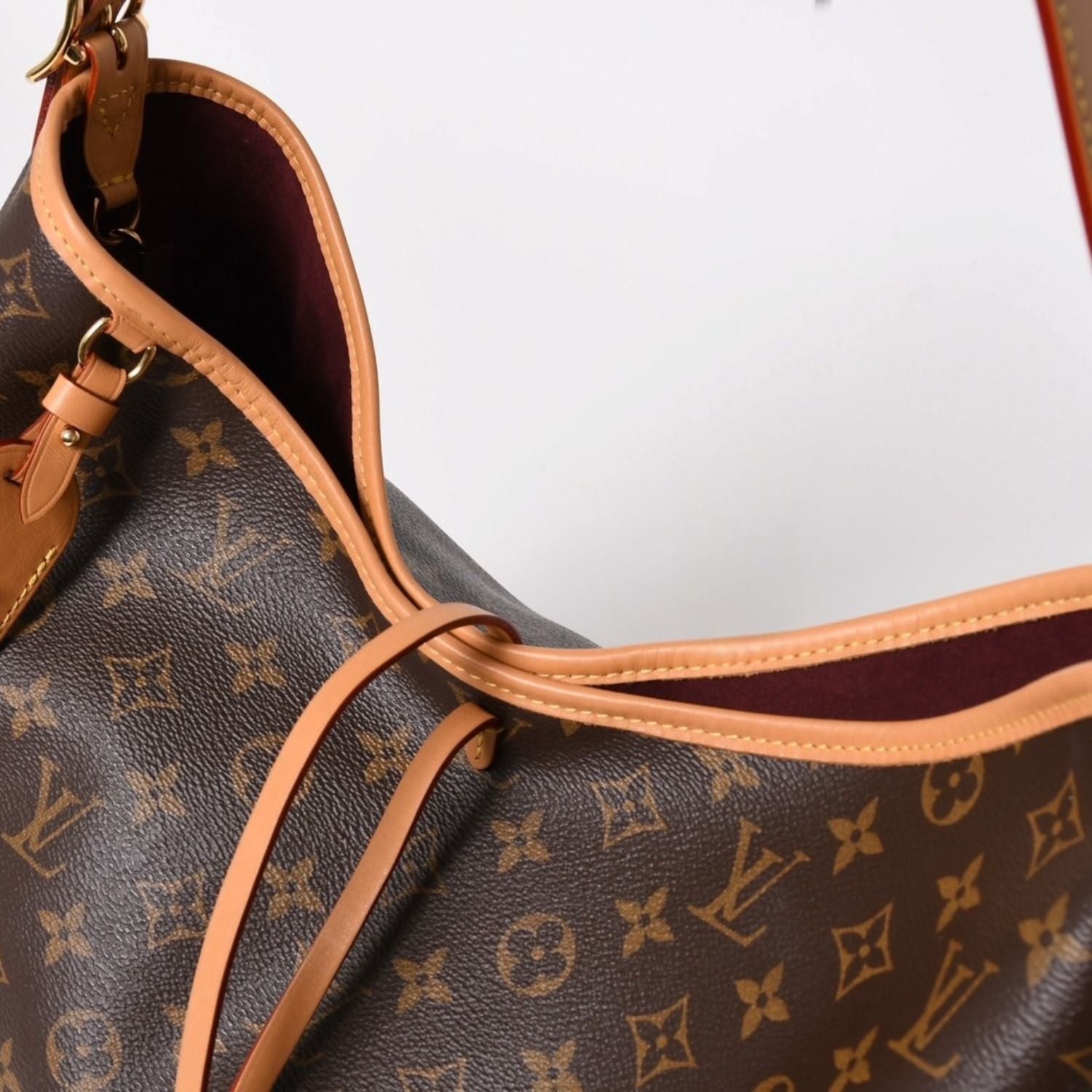 Louis Vuitton Carryall NM MM Tote Bag Monogram Brown Leather Vachetta Gold — view 8