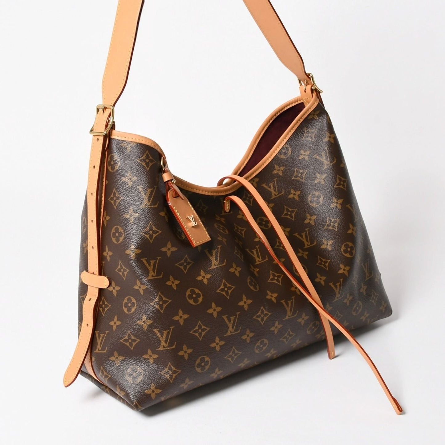 Louis Vuitton Carryall NM MM Tote Bag Monogram Brown Leather Vachetta Gold — view 4
