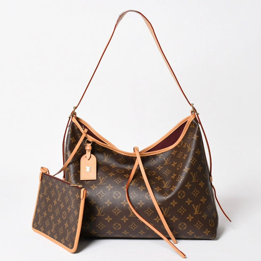 Louis Vuitton Carryall NM MM Tote Bag Monogram Brown Leather Vachetta Gold