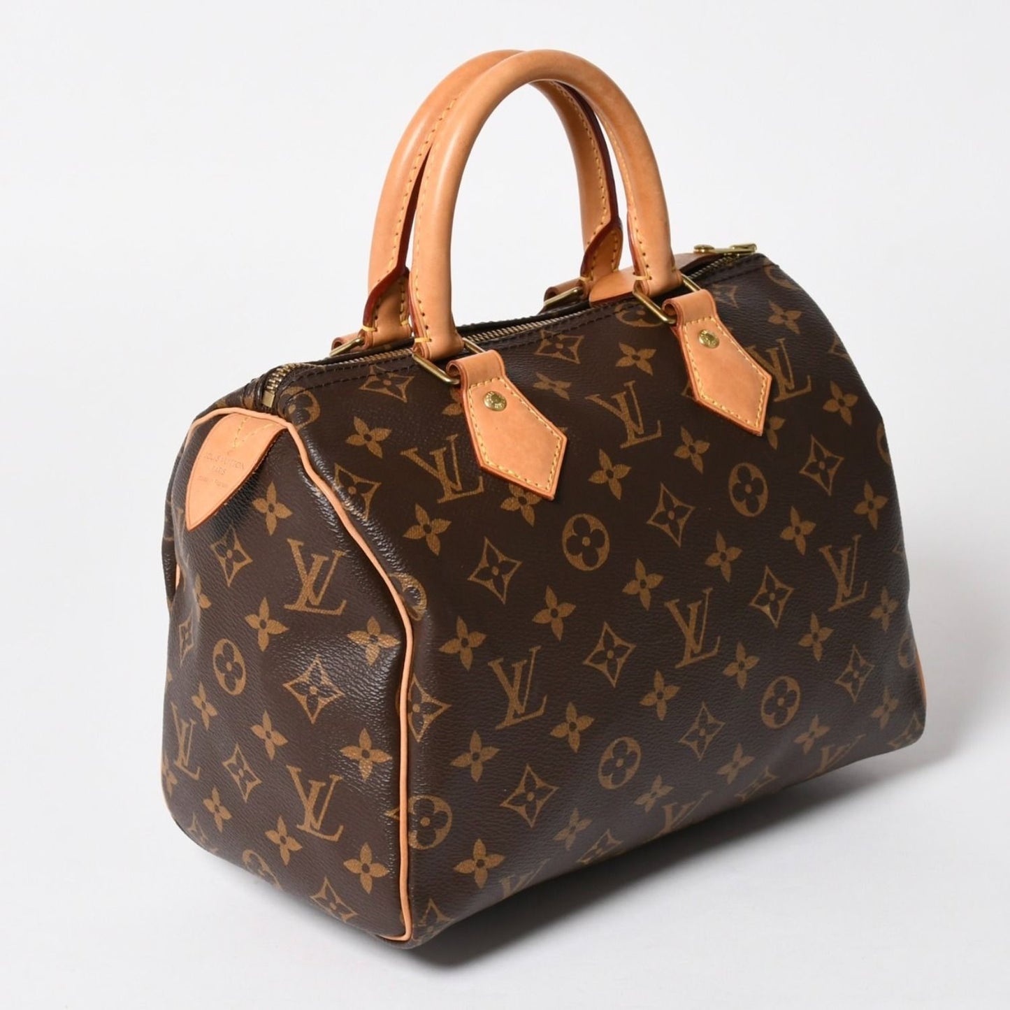Louis Vuitton Speedy 25 Handbag Monogram Leather Brown Gold — view 3