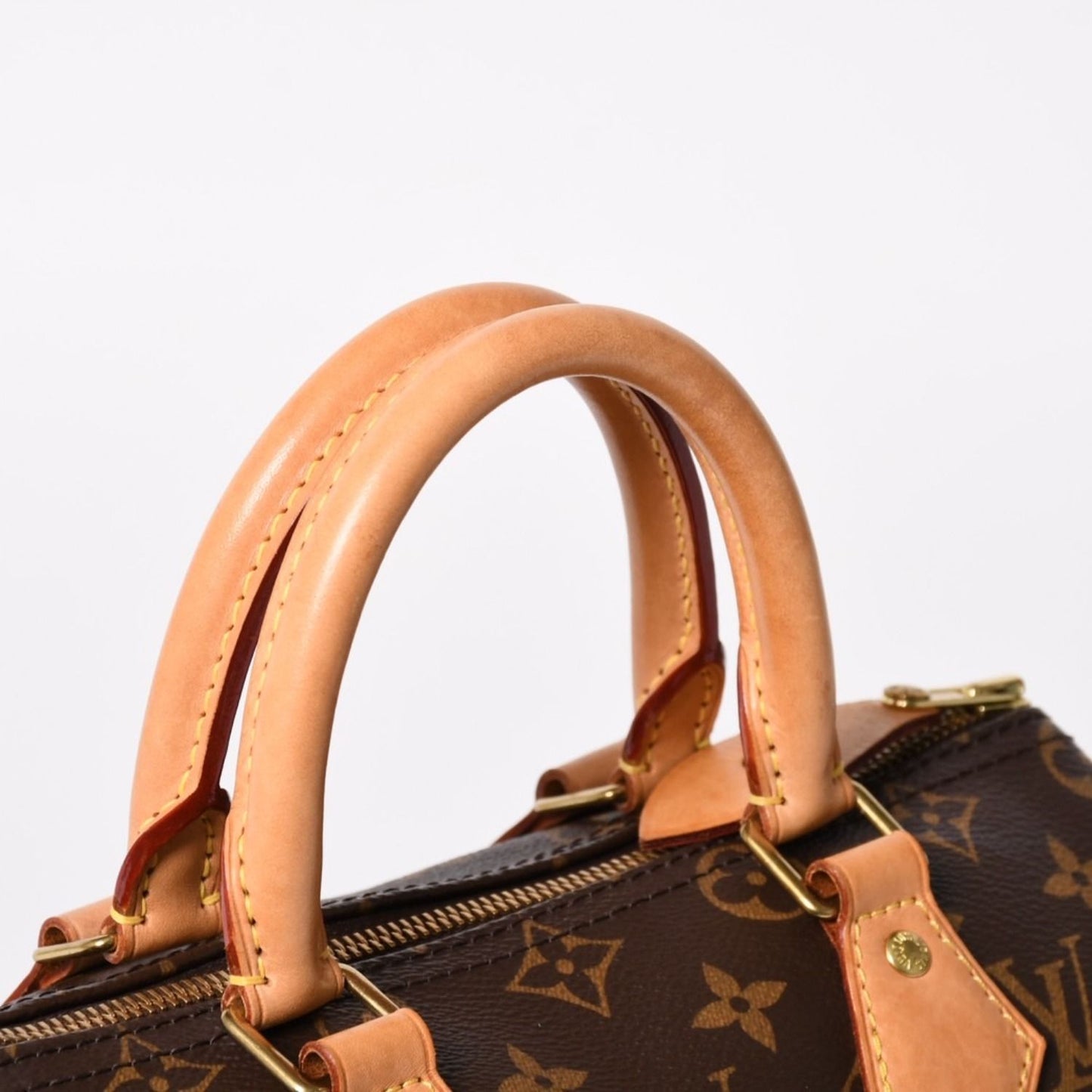Louis Vuitton Speedy 25 Handbag Monogram Leather Brown Gold — view 6