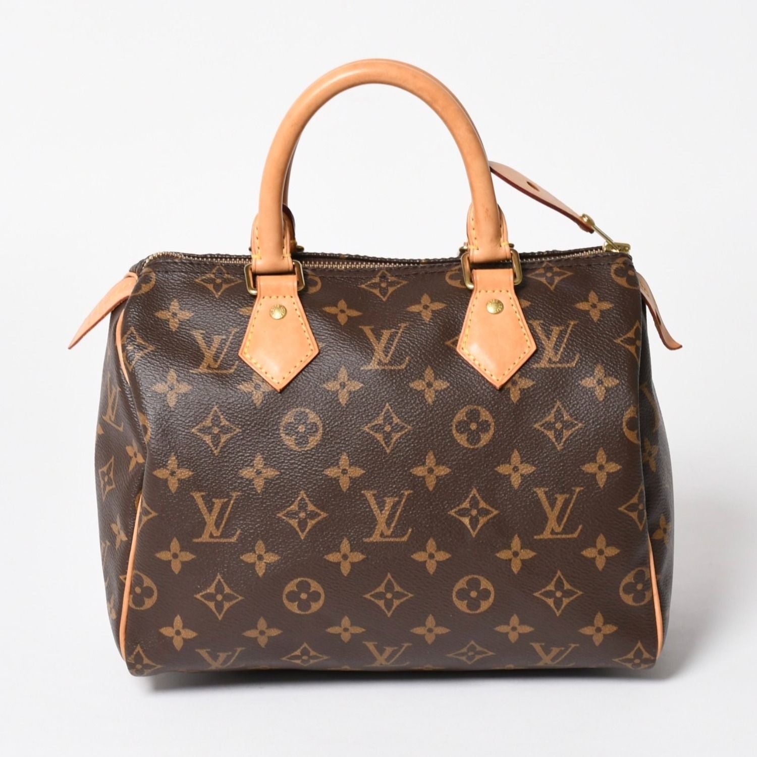 Louis Vuitton Speedy 25 Handbag Monogram Leather Brown Gold