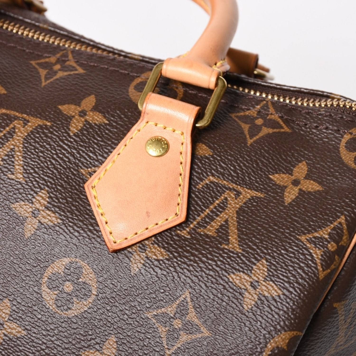 Louis Vuitton Speedy 25 Handbag Monogram Leather Brown Gold — view 5