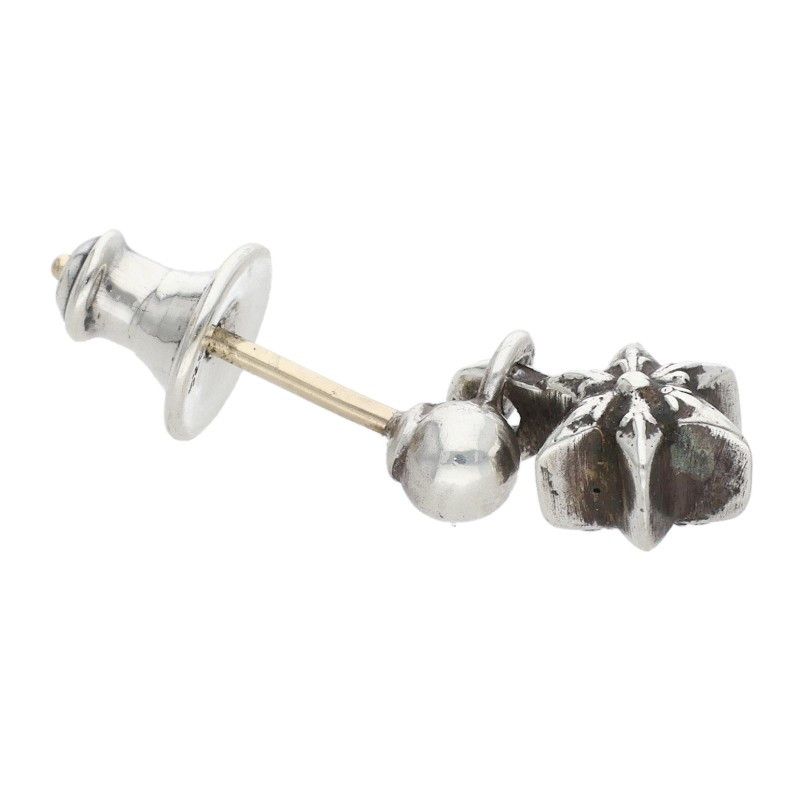 Chrome Hearts Tny Str Drp 1 Tie Nice Tardrop Silver Earrings — view 4