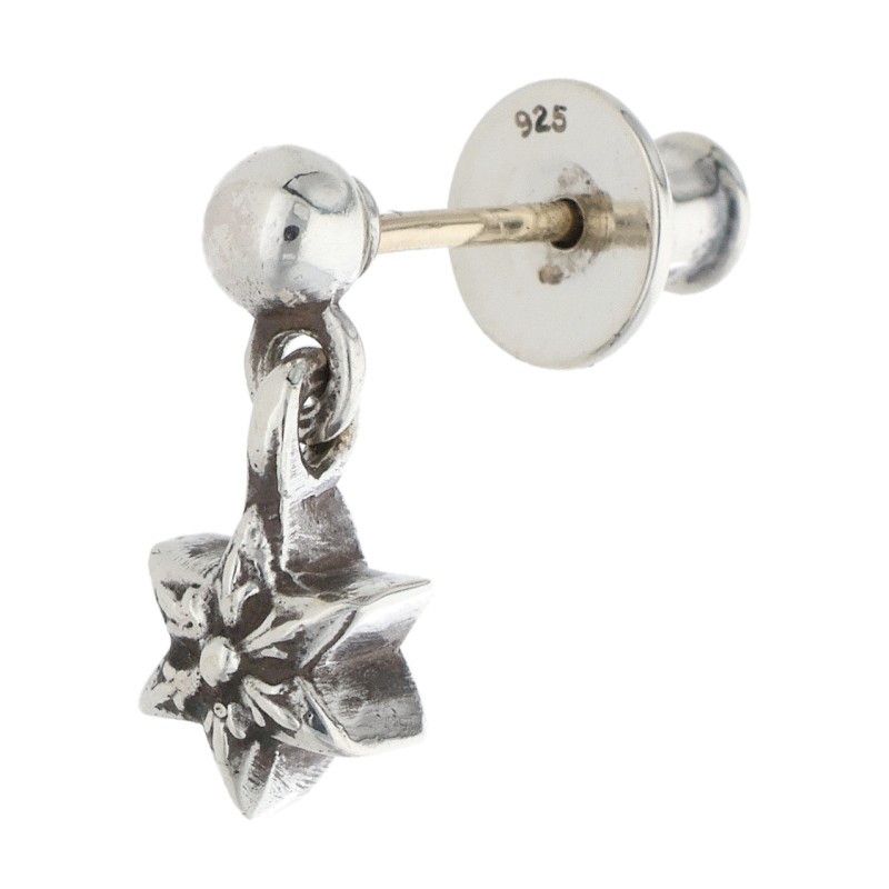 Chrome Hearts Tny Str Drp 1 Tie Nice Tardrop Silver Earrings