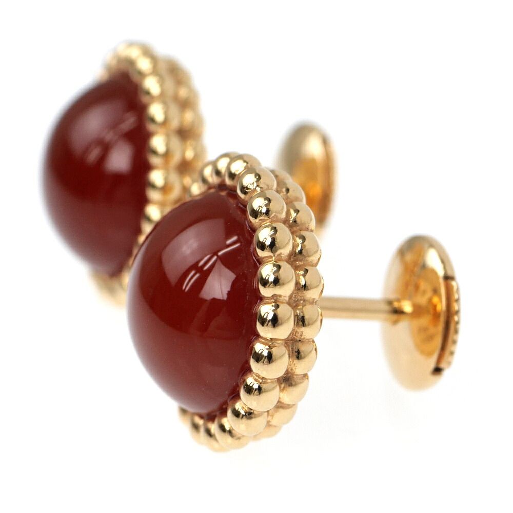 Van Cleef & Arpels Earrings Perlee Coule Carnelian 18K Pink Gold — view 3