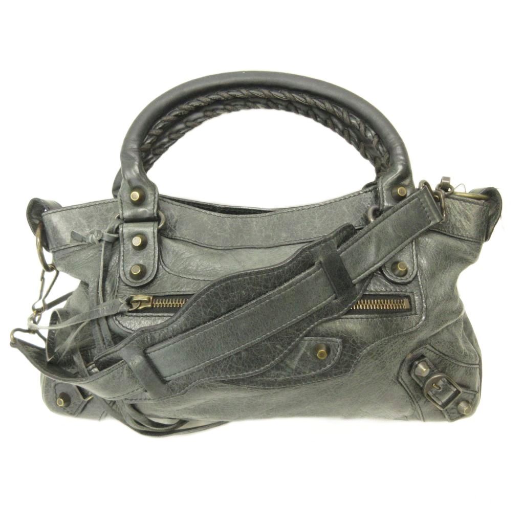 Balenciaga the Fast City 2-Way Handbag Crossbody Crackle Y2k Black