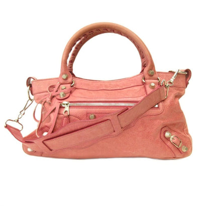 Balenciaga the City 2-Way Handbag Crossbody Leather Y2k Pink