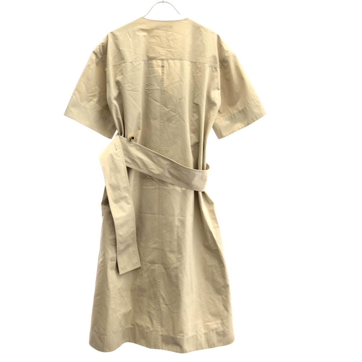 Celine by Phoebe Philo Cotton Belted Wrap Dress 2 Beige 36 — view 2
