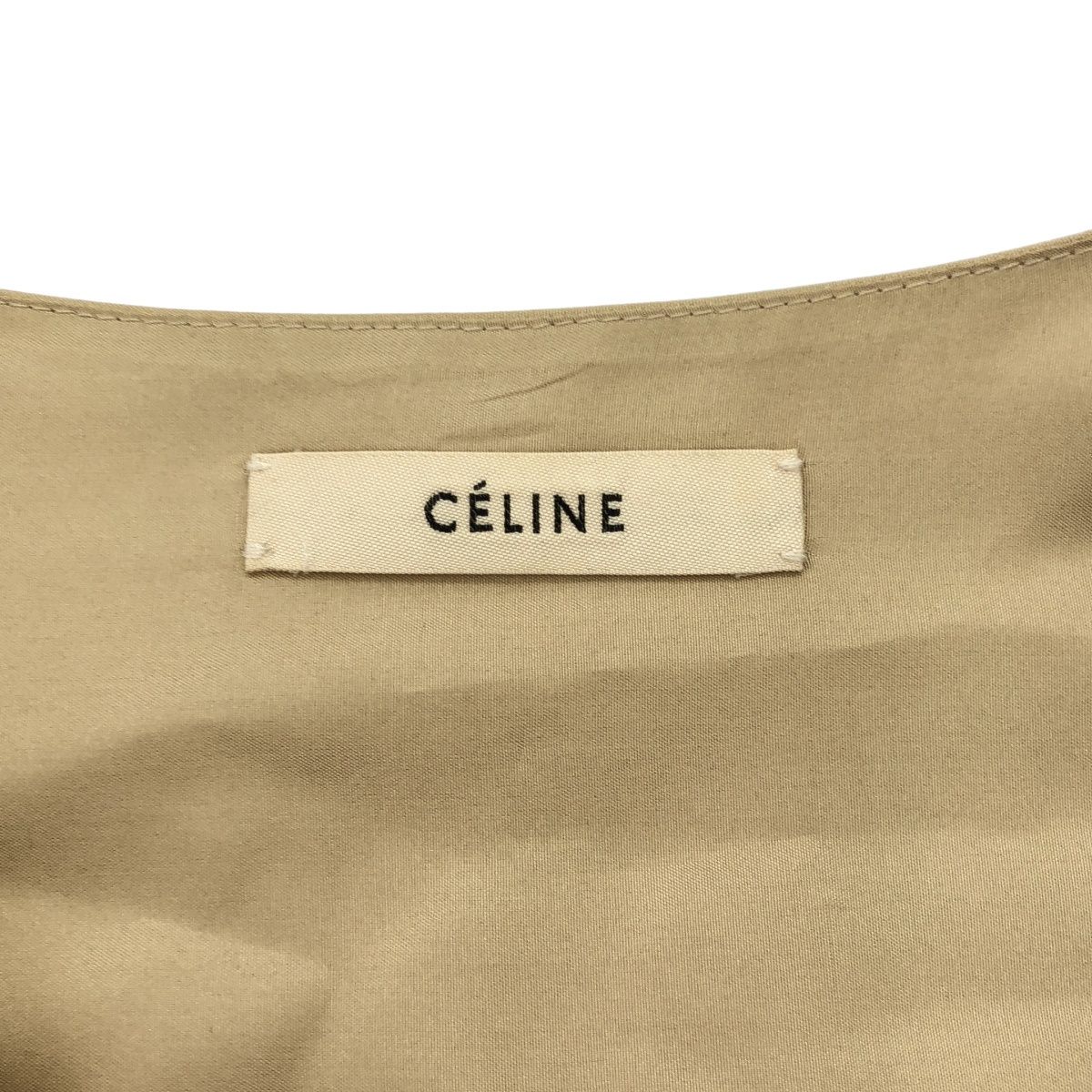 Celine by Phoebe Philo Cotton Belted Wrap Dress 2 Beige 36 — view 3