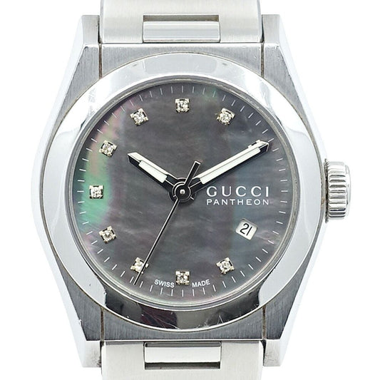 Gucci Watch Pantheon 115.5 Shell Dial Diamond 27 Quartz SS Stainless Steel