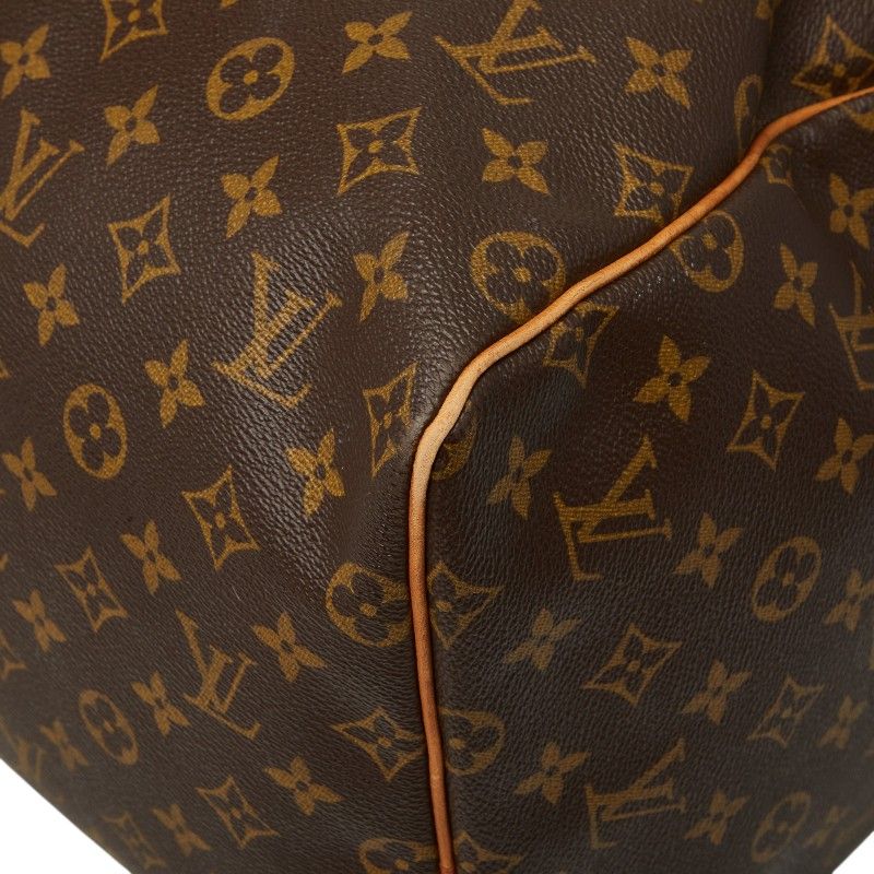 Louis Vuitton Monogram Keepall 55 Boston Bag Brown Leather — view 4