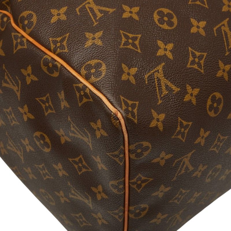 Louis Vuitton Monogram Keepall 55 Boston Bag Brown Leather — view 7