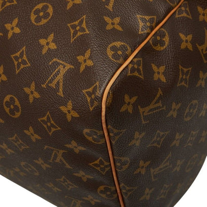 Louis Vuitton Monogram Keepall 55 Boston Bag Brown Leather — view 6