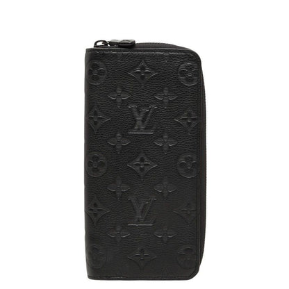 Louis Vuitton Monogram Shadow Zippy Wallet Vertical Zip Around Black Leather
