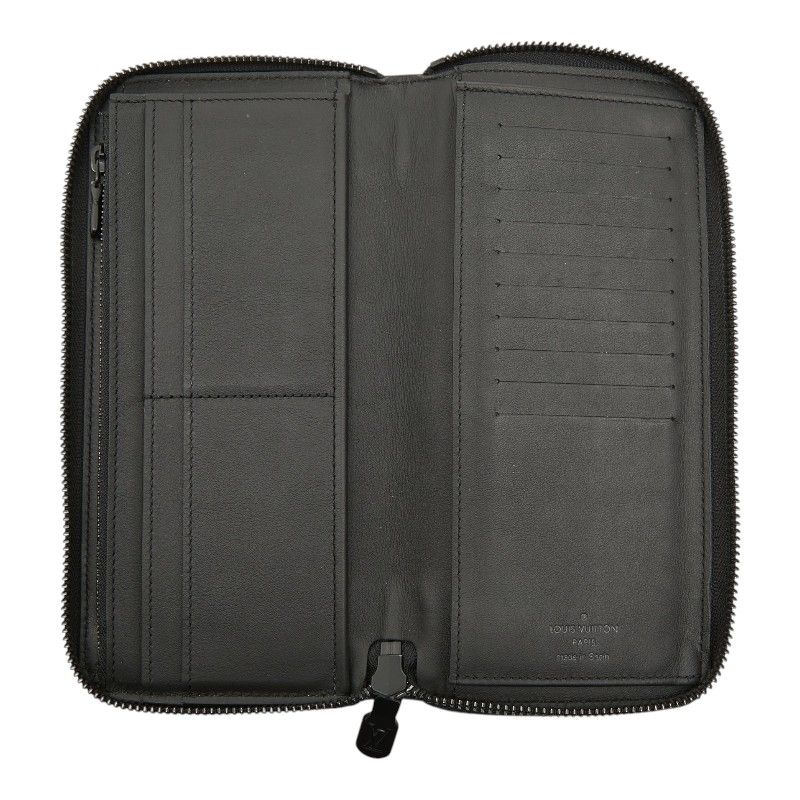 Louis Vuitton Monogram Shadow Zippy Wallet Vertical Zip Around Black Leather — view 6
