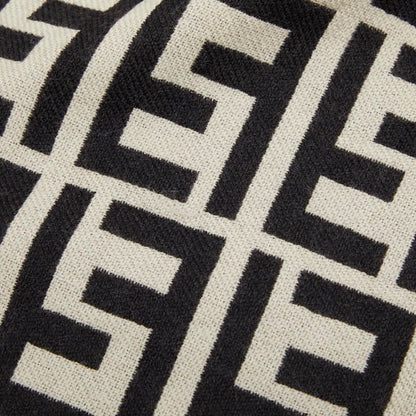 Fendi Zucca Scarf Large Black Ivory Wool — view 3