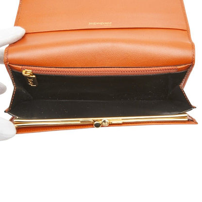 Saint Laurent Vintage Line Wallet Brown Leather — view 8