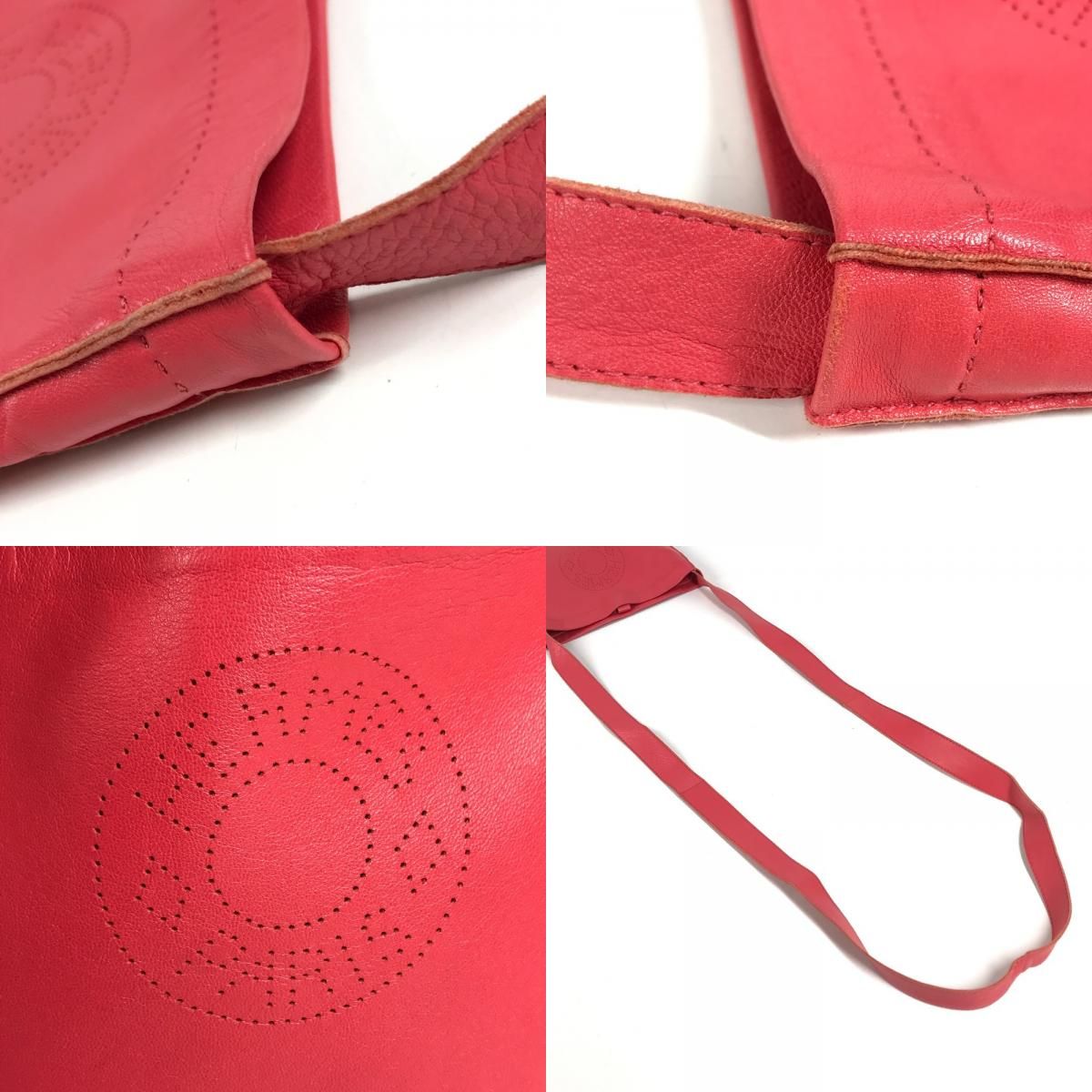 Hermes Shoulder Bag Clou de Selle Logo Leather Pink — view 8