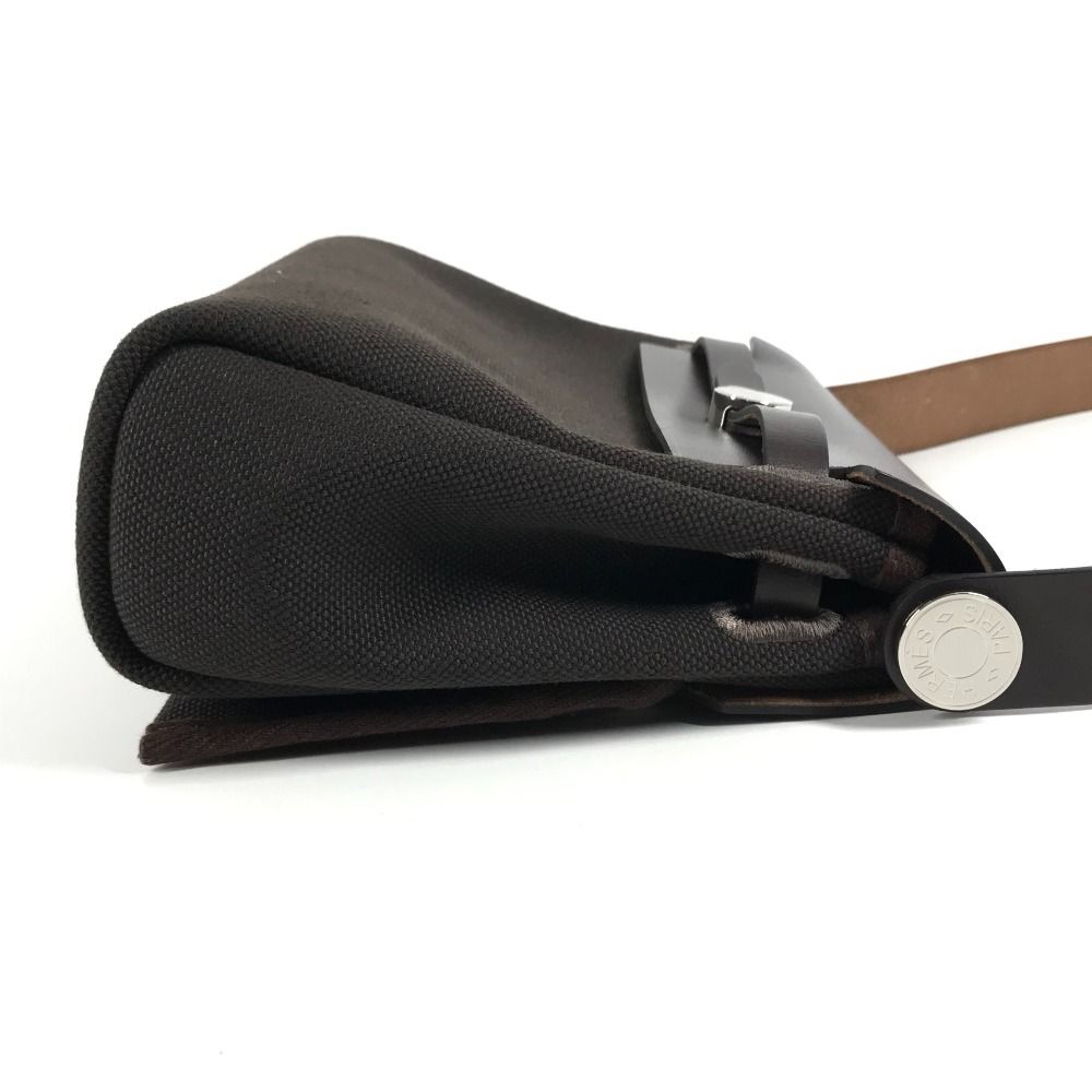 Hermes Shoulder Bag Herbag Zip Mini Toile Military Brown — view 4