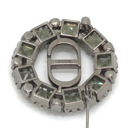 Dior Petit CD Brooch 3.05 Circle Gray Color Crystal Ruthenium Gunmetal Metal — view 5