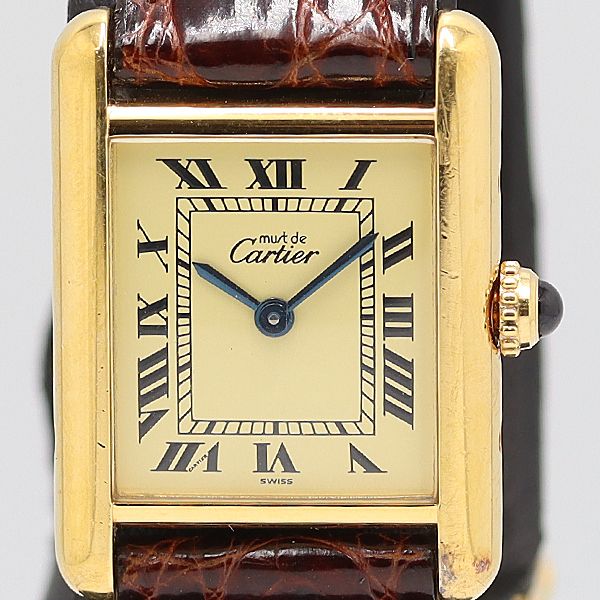 Cartier Must Tank Quartz Ivory Dial Watch