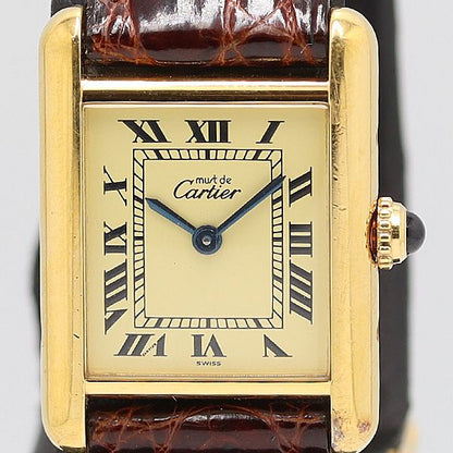 Cartier Must Tank Quartz Ivory Dial Watch