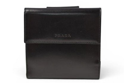 Prada Wallet Trifold Fold Vintage Nero Black