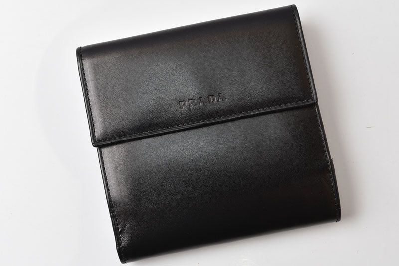 Prada Wallet Trifold Fold Vintage Nero Black — view 2