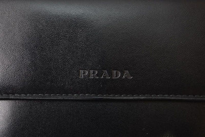 Prada Wallet Trifold Fold Vintage Nero Black — view 3