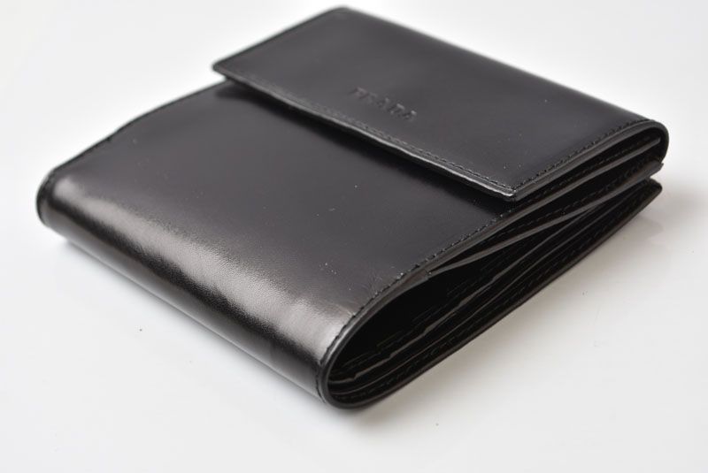 Prada Wallet Trifold Fold Vintage Nero Black — view 6