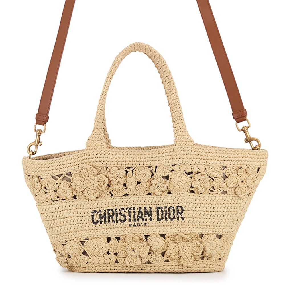 Dior Handbag Panier Chapeau Raffia 2-Way Basket