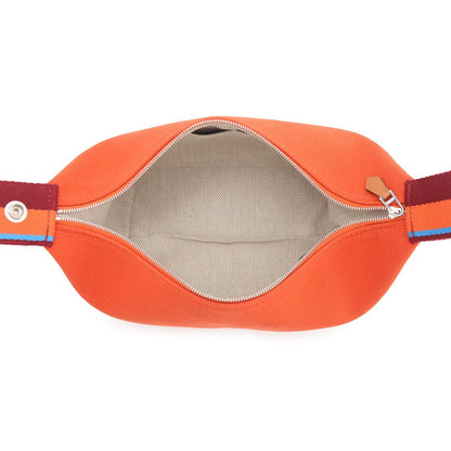 Hermes Pouch Bride-a-Brac Pavillon PM Orange Silver Canvas Case — view 5